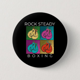 Macaron Rond 5 Cm Gants multicolores Rock Steady Boxing