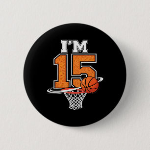Macaron Rond 5 Cm Garçon 15 ans joueur de basket sport 15 ans