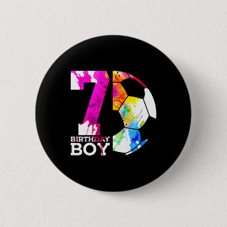 Macaron Rond 5 Cm Garçon 7 Anniversaire Enfant Football 7e Anniversa