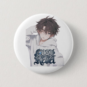 Macaron Rond 5 Cm Garçon Anime Rebelle Cozy - Lunettes esthétiques