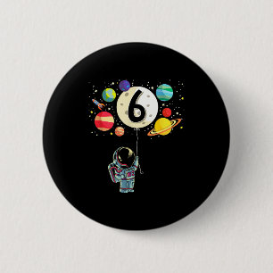 Macaron Rond 5 Cm garçon d'anniversaire de 6 ans astronaute 6ème ann