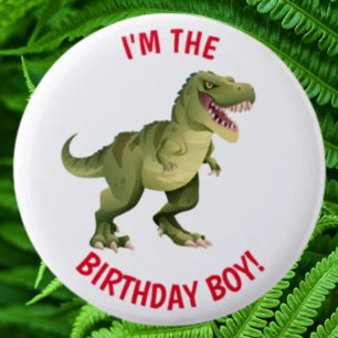 Macaron Rond 5 Cm Garçon d'anniversaire Dinosaur T Rex