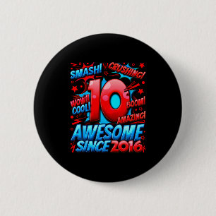 Macaron Rond 5 Cm Garçon de 10 ans pour garçons 10e anniversaire gar
