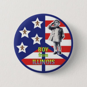 Macaron Rond 5 Cm Garçon de bouton de l'Illinois