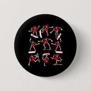 Macaron Rond 5 Cm Garçon de la Saint-Valentin en patins à roulettes