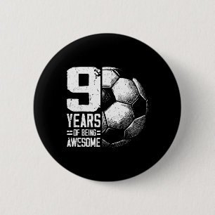 Macaron Rond 5 Cm Garçon Fille Footballeur 9 Ans Anniversaire