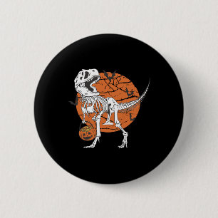 Macaron Rond 5 Cm Garçons d'Halloween Dinosaure Squelette T Rex Citr