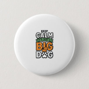 Macaron Rond 5 Cm Garde calme grand chien design vectoriel vintage_1