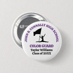 Macaron Rond 5 Cm Garde de couleur de lycée violet Personnalisé