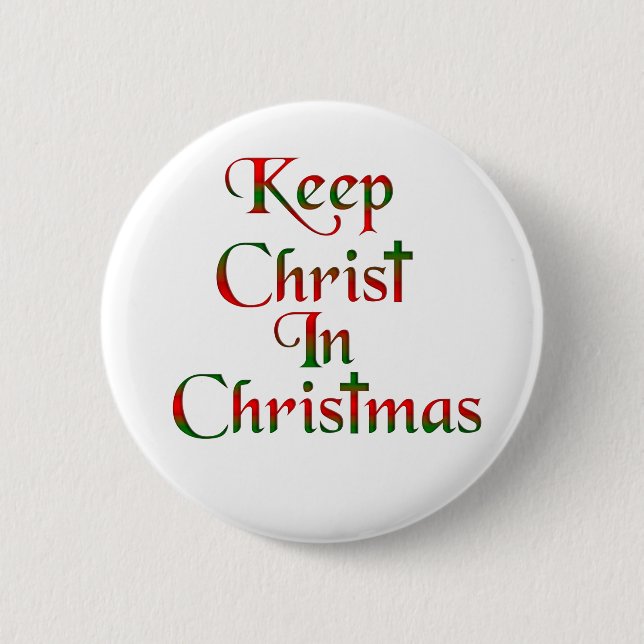 Macaron Rond 5 Cm Garder le Christ dans les insignes de Noël / Bouto (Devant)