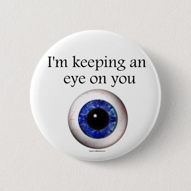 Macaron Rond 5 Cm Garder l'oeil sur la broche du bouton (Devant)