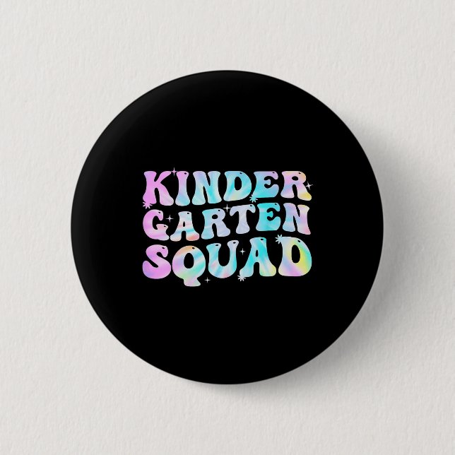 Macaron Rond 5 Cm Gardergarten Squad Enseignants enfants Tie Dye Ret (Devant)
