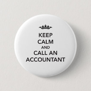 Macaron Rond 5 Cm Gardez le bouton calme de comptable