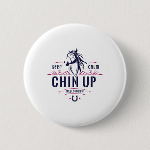 Macaron Rond 5 Cm Gardez Le Calme Chin En Haut talons En Bas Équitat