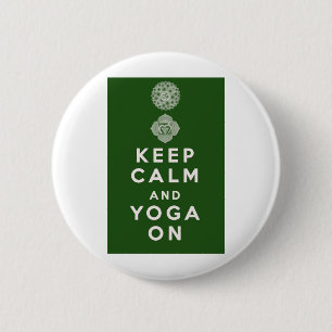 Macaron Rond 5 Cm Gardez le calme et le yoga dessus