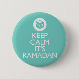 Macaron Rond 5 Cm gardez le calme sa Ramadan-turquoise