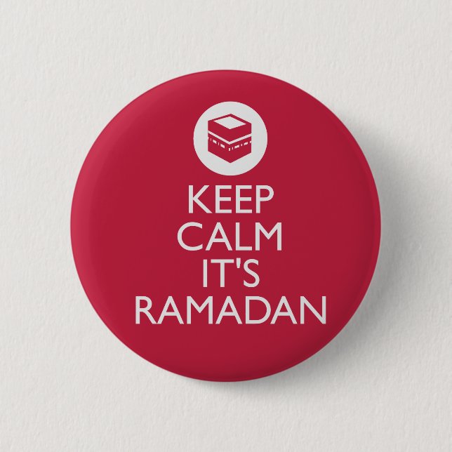 Macaron Rond 5 Cm gardez le calme son Ramadan (Devant)