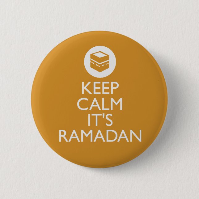Macaron Rond 5 Cm gardez le calme son Ramadan (Devant)
