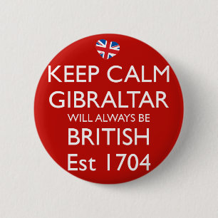 Macaron Rond 5 Cm Gardez le Gibraltar calme sera toujours insigne