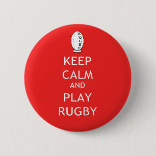 Macaron Rond 5 Cm Gardez le rugby de calme et de jeu