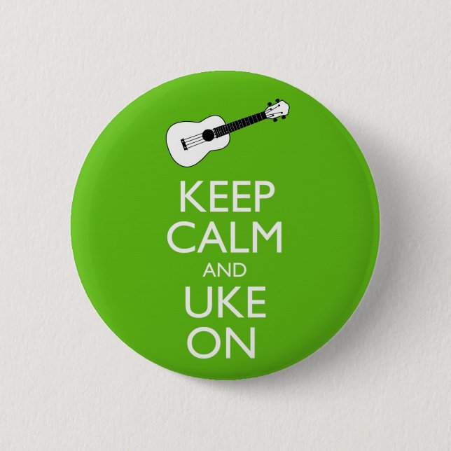 Macaron Rond 5 Cm Gardez Uke calme sur (le shamrock) (Devant)