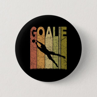 Macaron Rond 5 Cm Gardien de but de football vintage Gardien de but