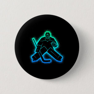 Macaron Rond 5 Cm Gardien de but de hockey sur glace enfants hommes