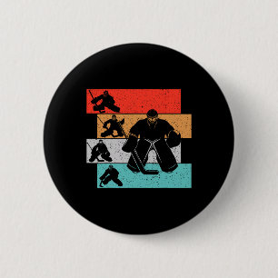 Macaron Rond 5 Cm Gardien de but de hockey sur glace Joueur de hocke