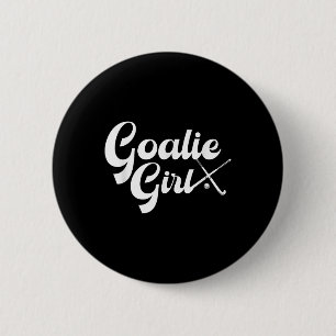 Macaron Rond 5 Cm Gardien de hockey sur gazon Fille Gardien de but d