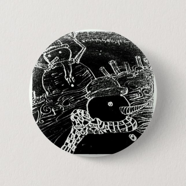 Macaron Rond 5 Cm gardien des neiges yaie (Devant)