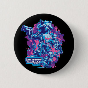 Macaron Rond 5 Cm Gardiens de la Galaxie Graphique d'équipe stylisé