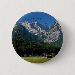 Macaron Rond 5 Cm Garmisch - le Zugspitze et l'Alpspitze