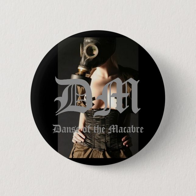 Macaron Rond 5 Cm Gasmask-Mode-Fétiche, DM, Danse du macabre (Devant)