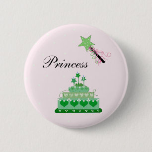 Macaron Rond 5 Cm Gâteau de princesse et baguette verte