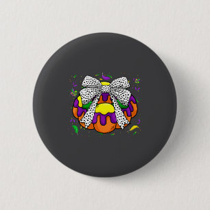 Macaron Rond 5 Cm Gâteau des Rois & Nœud Coquette Mardi Gras Mardi G
