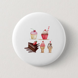 Macaron Rond 5 Cm Gâteaux Aquarelle Boulangerie sucreries Cupcakes P