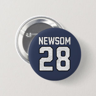 Macaron Rond 5 Cm Gavin Newsom 2028 Pour Président Numéro 28