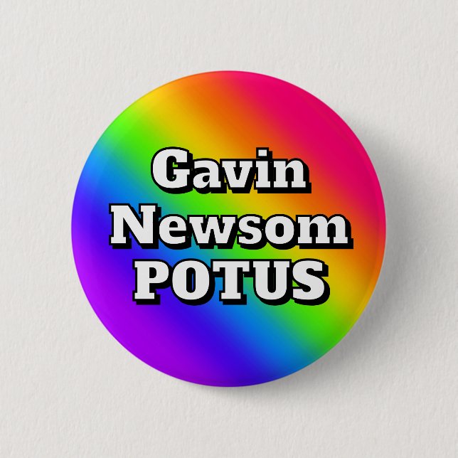 Macaron Rond 5 Cm Gavin Newsom POTUS (Devant)