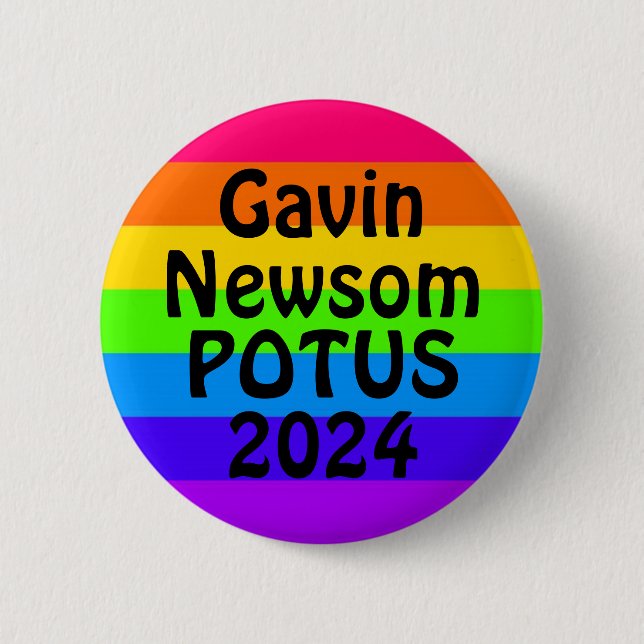 Macaron Rond 5 Cm Gavin Newsom POTUS 2024 (Devant)