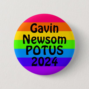 Macaron Rond 5 Cm Gavin Newsom POTUS 2024