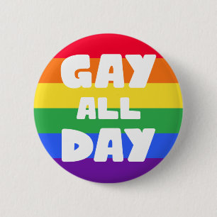 Macaron Rond 5 Cm Gay All Day LGBT