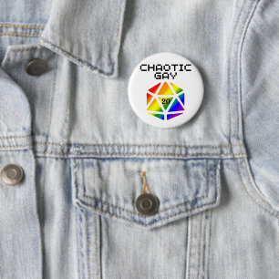 Macaron Rond 5 Cm Gay D20 chaotique - LGBTQ+ Pride MDN
