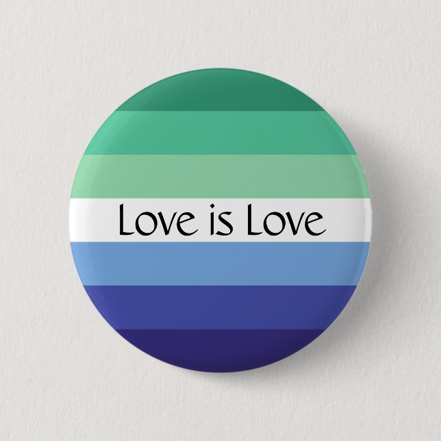 Macaron Rond 5 Cm Gay Flag Love is Love Custom Text Button (Devant)