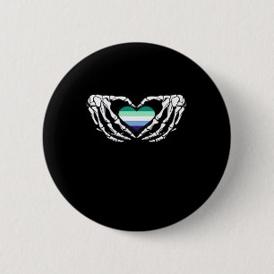 Macaron Rond 5 Cm Gay Male Pride Squelette Halloween Mlm Goth Heart