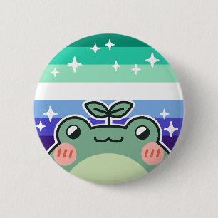 Macaron Rond 5 Cm Gay MLM LGBT Pride Drapeau Grenouille