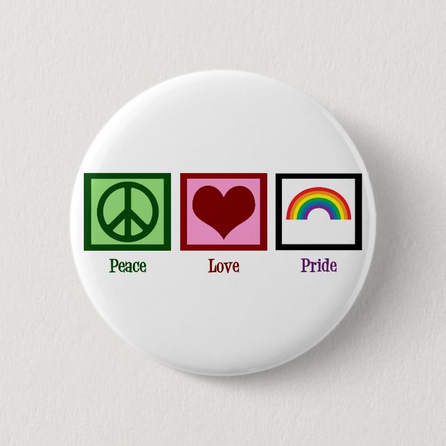 Macaron Rond 5 Cm Gay pride d'amour pour la paix (Devant)