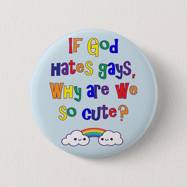 Macaron Rond 5 Cm Gay pride drôle, pourquoi sommes nous si mignons (Devant)