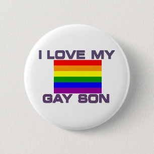 Macaron Rond 5 Cm Gay pride J'Aime Mon Fils Gay