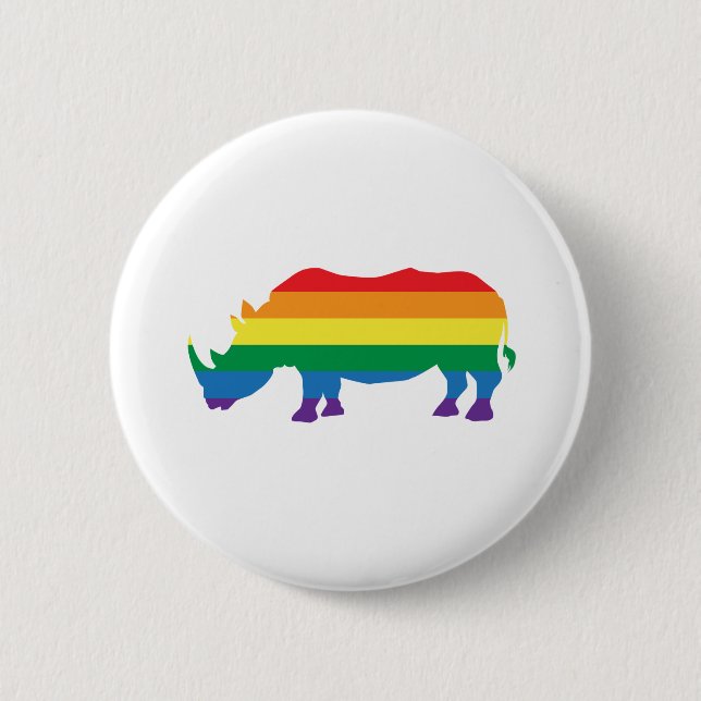 Macaron Rond 5 Cm Gay-Pride-Rhino (Devant)
