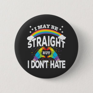 Macaron Rond 5 Cm Gay Pride - Straight But Don't Hate